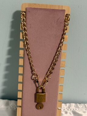 Louis Vuitton Gold-Tone Padlock with Key 200 (211) Series!
